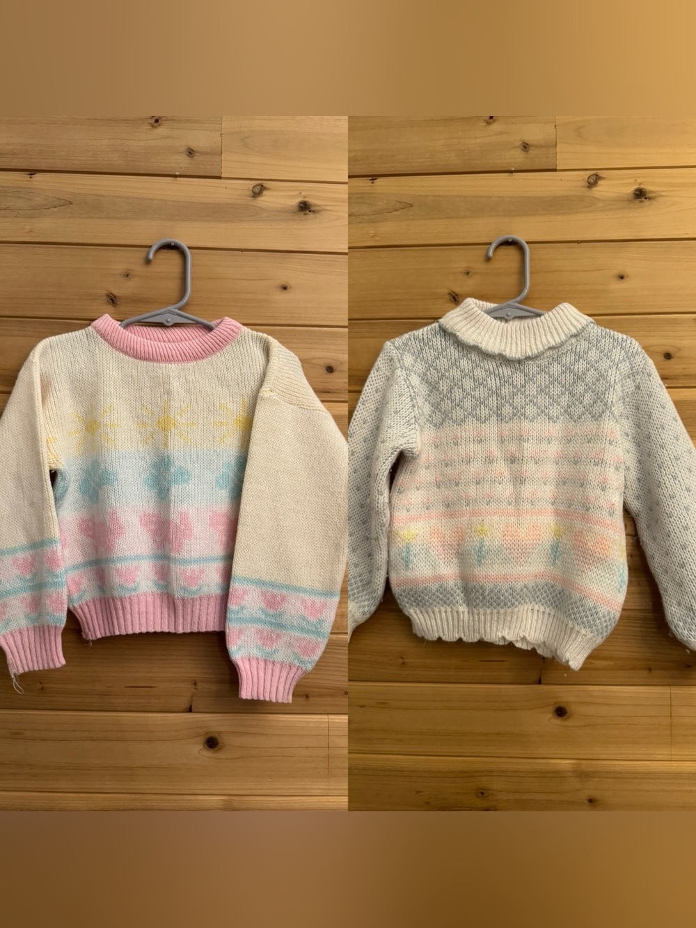 Bundle 2T/3T Toddler Girl Cozy Pullover Sweater Coquette Fair Isle Cat Sun Heart
